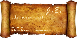 Jánossy Emil névjegykártya